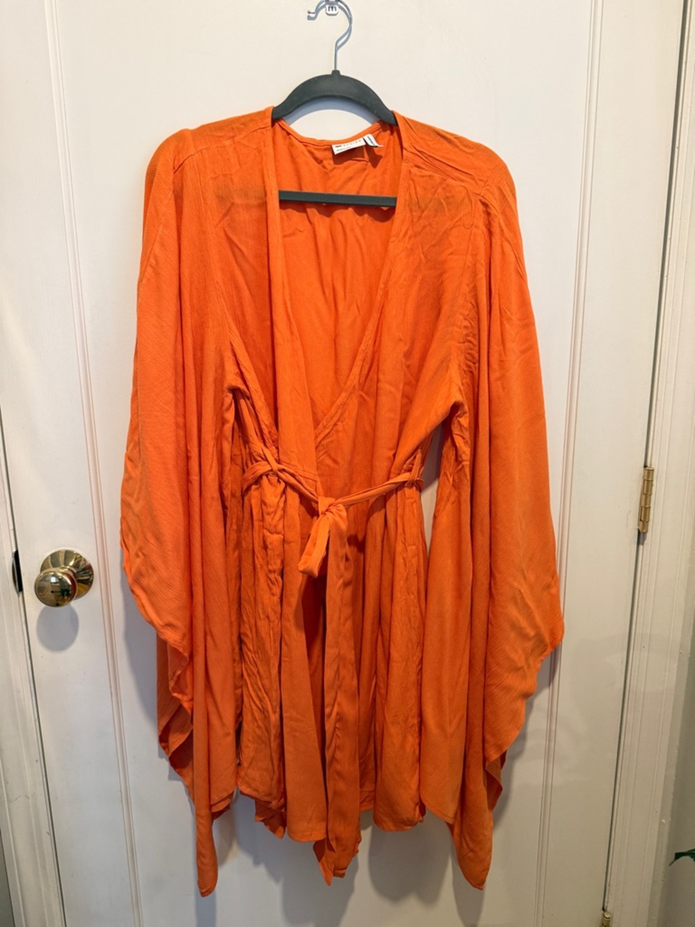 ASOS Orange Wrap-Style Tie Waist Mini Dress